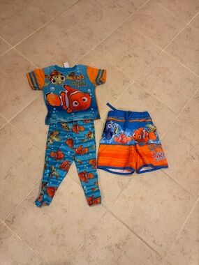 Finding Nemo Pjs Set And Swimtrunks Size 24mths/2T